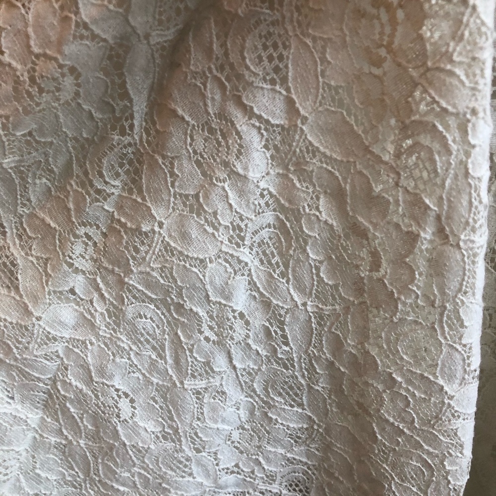 White Floral Lace A-Line Dress - Picture 4 of 6